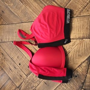 Red Victoria's Secret sports bra